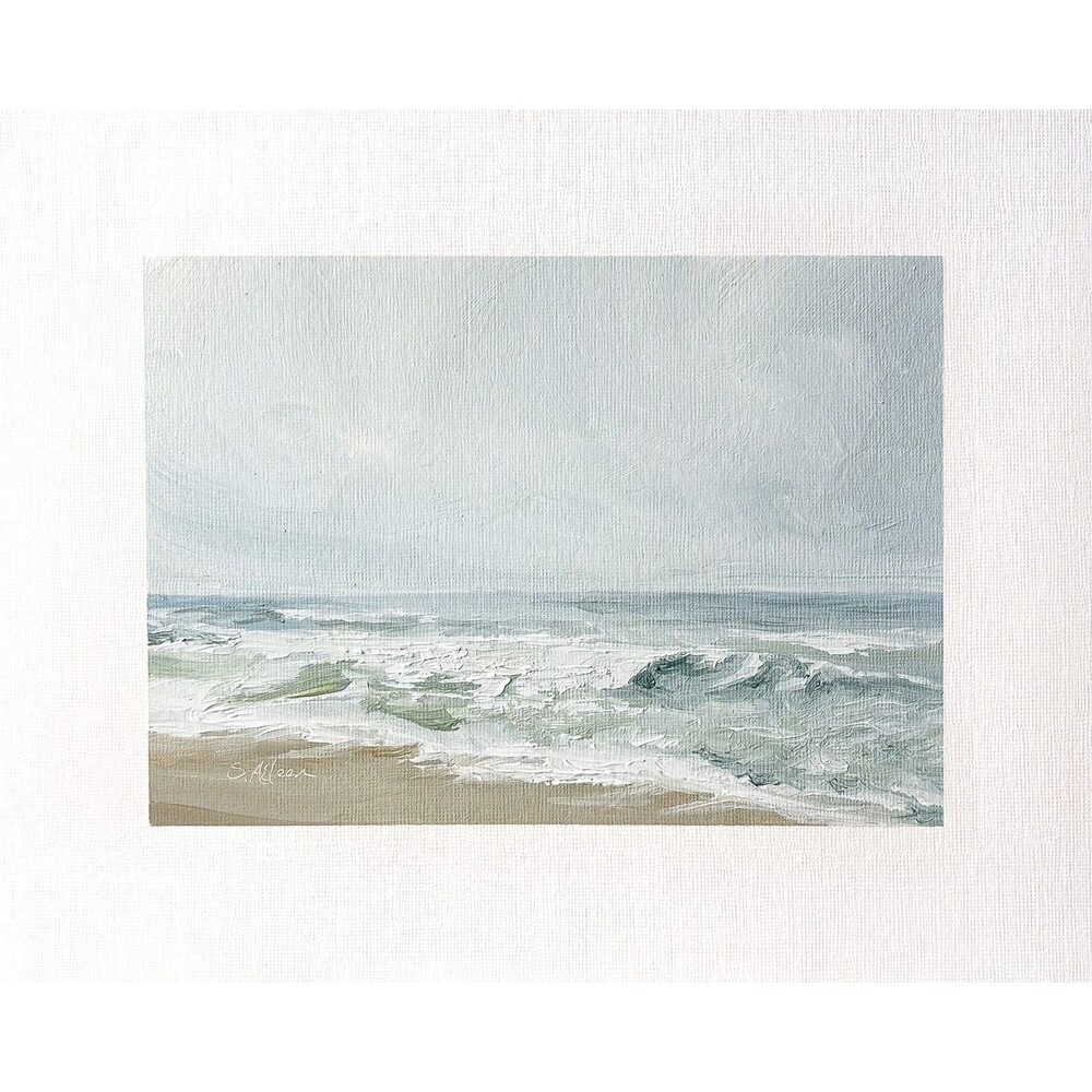 8x10 Original Oil Landscape Painting Ocean Seascape Impressionist Coastal Signed